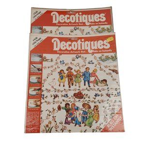 Vintage Decotiques #65 Little People Rub On Decorative Artwork Crafts